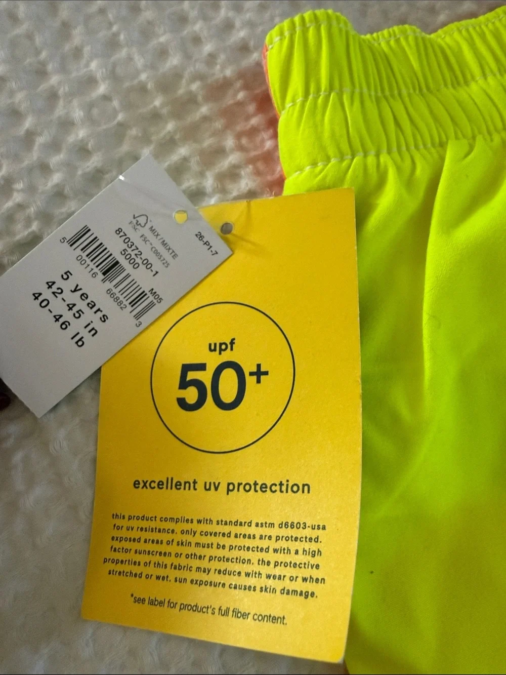 GAP Colorblock Boys Swim Trunks - Blue, Orange & Neon Yellow